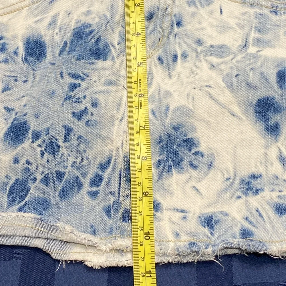 Justice‎ Girls Skort Size 8 Blue Acid Wash Denim Skirt Shorts Stretch